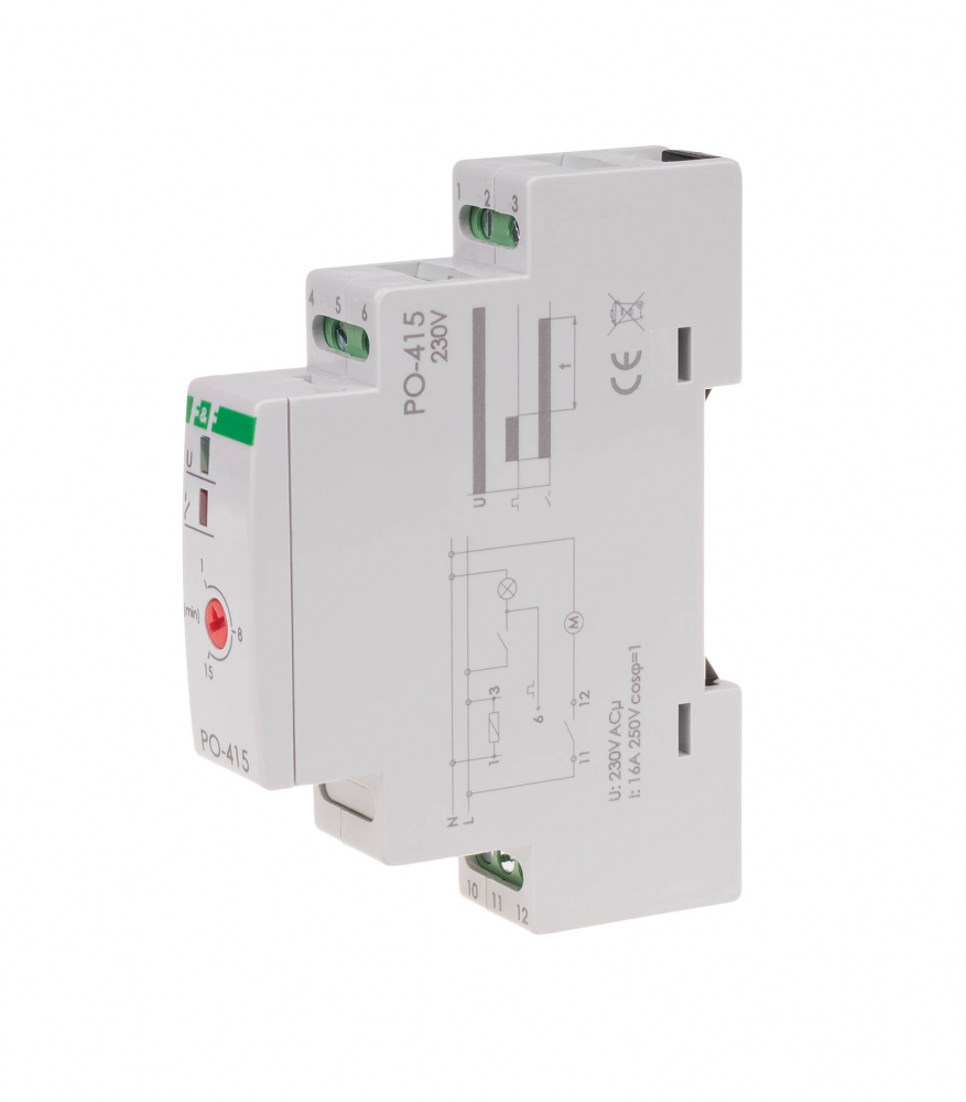 PRZEKAŹNIK CZASOWY 16A STEROWANIE 230V AC Z OPÓŹNIONYM OPADANIEM PO-415 ...