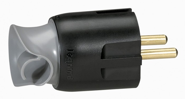WTYCZKA PLASTIKOWA GNIAZDO POJEDYNCZE Z UZIEMIENIEM 2P+Z OBROTOWA 16A CZARNY HELMO - 050173 - LEGRAND