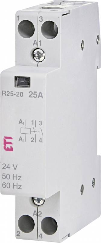 STYCZNIK MODUŁOWY 25A 2 STYKI ZWIERNE (1 MOD. 2 BIEG.) R 25-20 24V - 002463501 - ETI