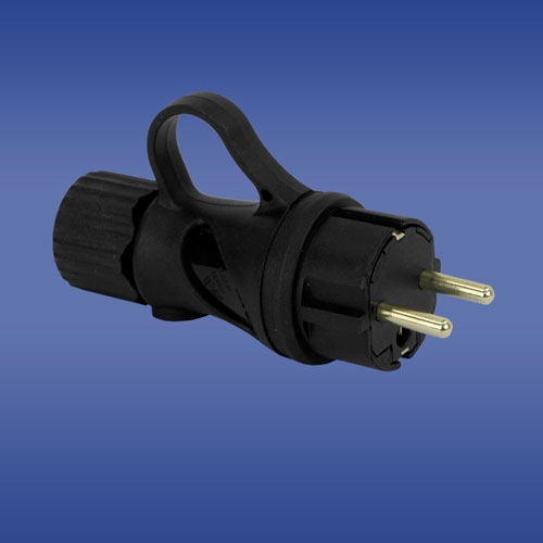 WTYCZKA PROSTA GUMOWA Z UCHWYTEM BEZ UZIEMIENIA 16A 2P IP44 FRG CZARNA - 51.224 - ELEKTROPLAST OPATÓWEK