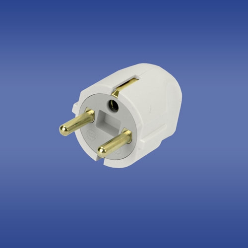 WTYCZKA KĄTOWA Z UZIEMIENIEM 16A 2P IP44 FWKB BIAŁA - 51.228 - ELEKTROPLAST OPATÓWEK