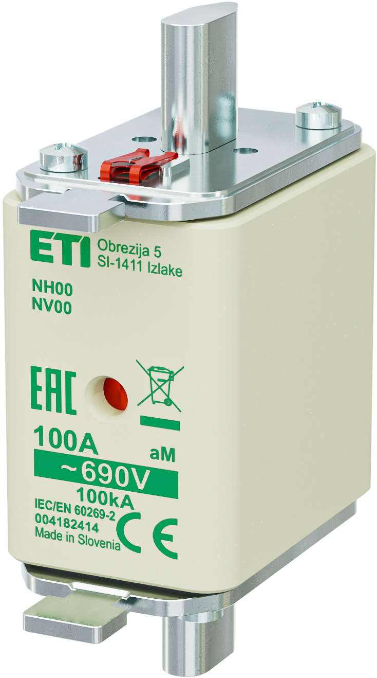 WKŁADKA TOPIKOWA NH - SILNIKOWA / KOMBI NH00 AM 100A/690V - 004182414 - ETI