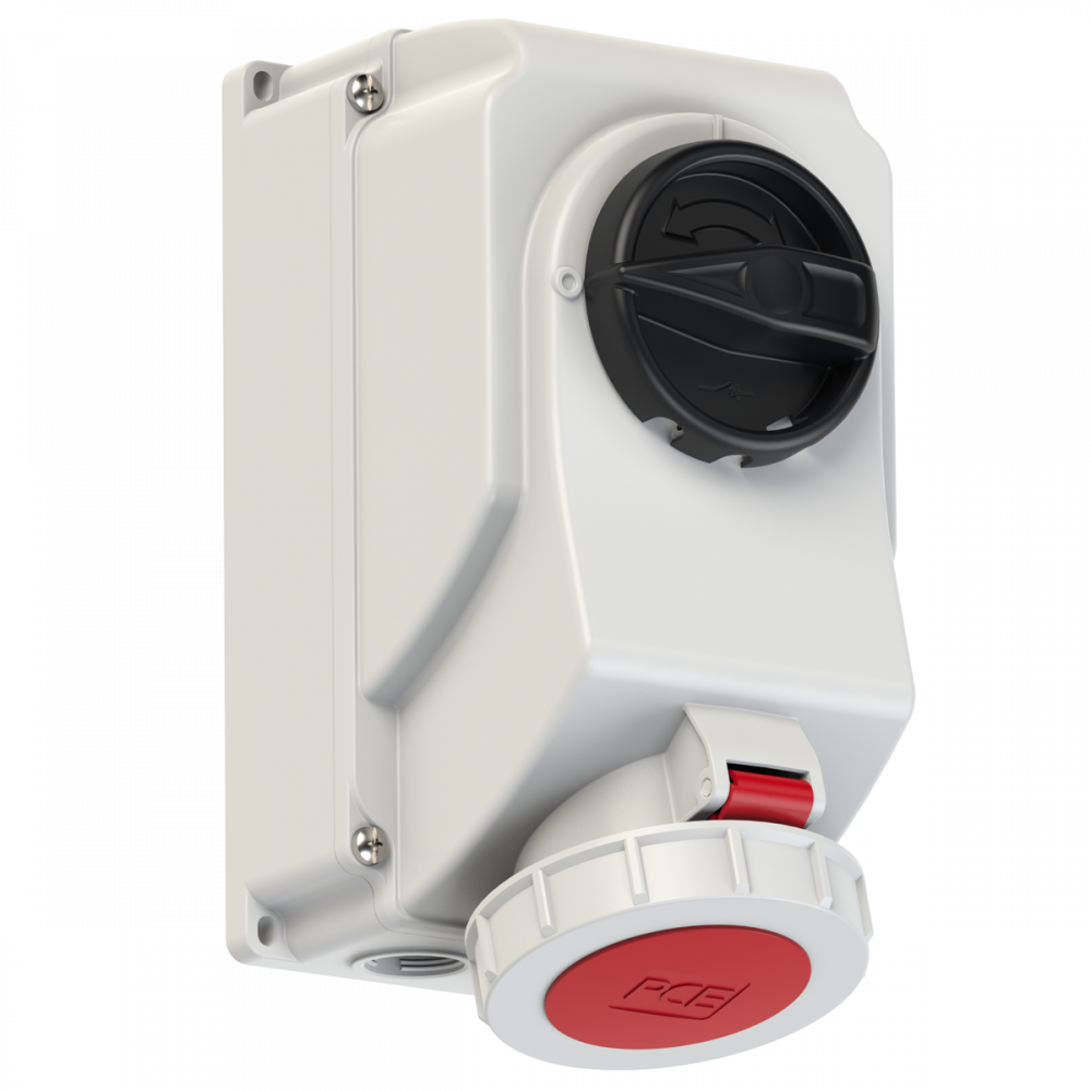 GNIAZDO Z WYŁĄCZNIKIEM 0-1 DUŻE BLOKADA MECHANICZNA 32A 400V 3P+Z+N IP67 - 75252-6 - PCE
