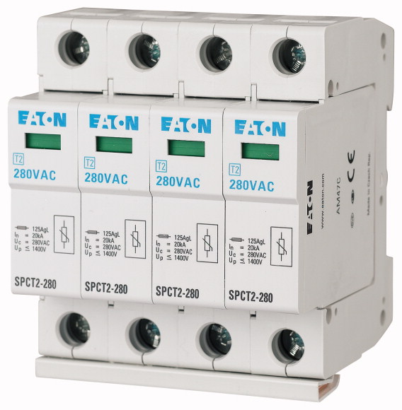 OGRANICZNIK PRZEPIĘĆ AC TYP T2 4P 20kA SPCT2-280/4 - 167596 - EATON