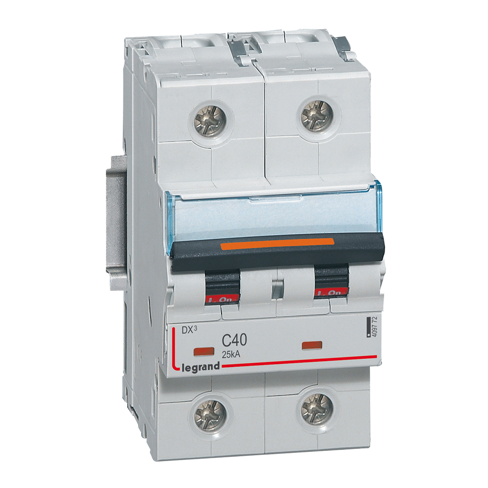 WYŁĄCZNIK NADPRĄDOWY C 40A 2-POLOWY 25KA DX3 S322 - 409772 - LEGRAND