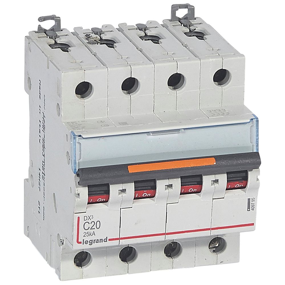 WYŁĄCZNIK NADPRĄDOWY C 20A 4-POLOWY 25KA DX3 S324 - 409795 - LEGRAND