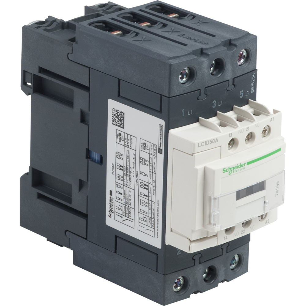 STYCZNIK MOCY 50A 3P 1NO 1NC CEWKA 110VAC ZACISKI EVK SKRZYNKOWE TESYS D - LC1D50AF7 - SCHNEIDER ELECTRIC