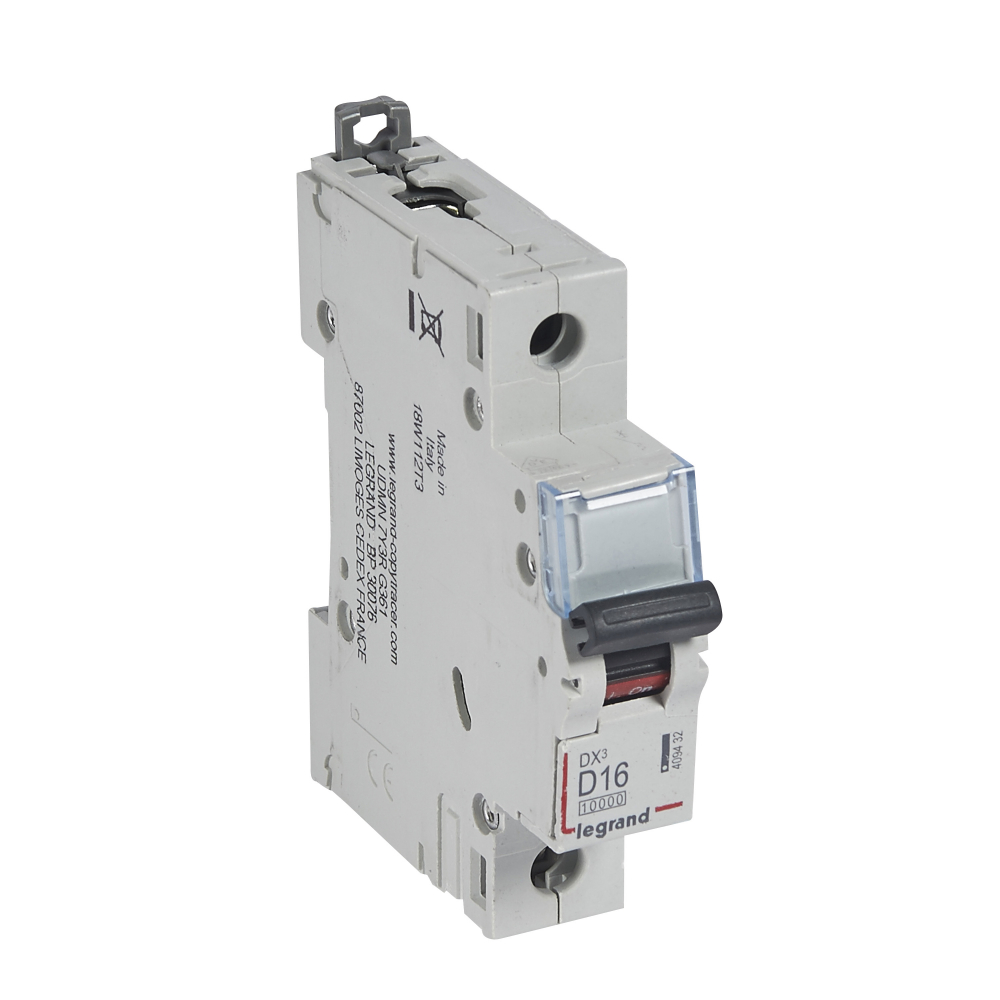 WYŁĄCZNIK NADPRĄDOWY D 16A 1-POLOWY CHARAKTERUSTYKA D SERII DX3 S 311 - 409432 - LEGRAND