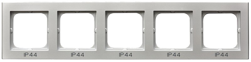 RAMKA PIĘCIOKROTNA DO ŁĄCZNIKÓW IP44 SREBRO MAT SONATA - RH-5R/38 - OSPEL