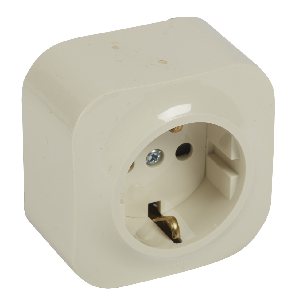 GNIAZDO POJEDYNCZE Z UZIEMIENIEM SCHUKO 16 A - 250 V KREMOWE FORIX IP20 - 782450 - LEGRAND