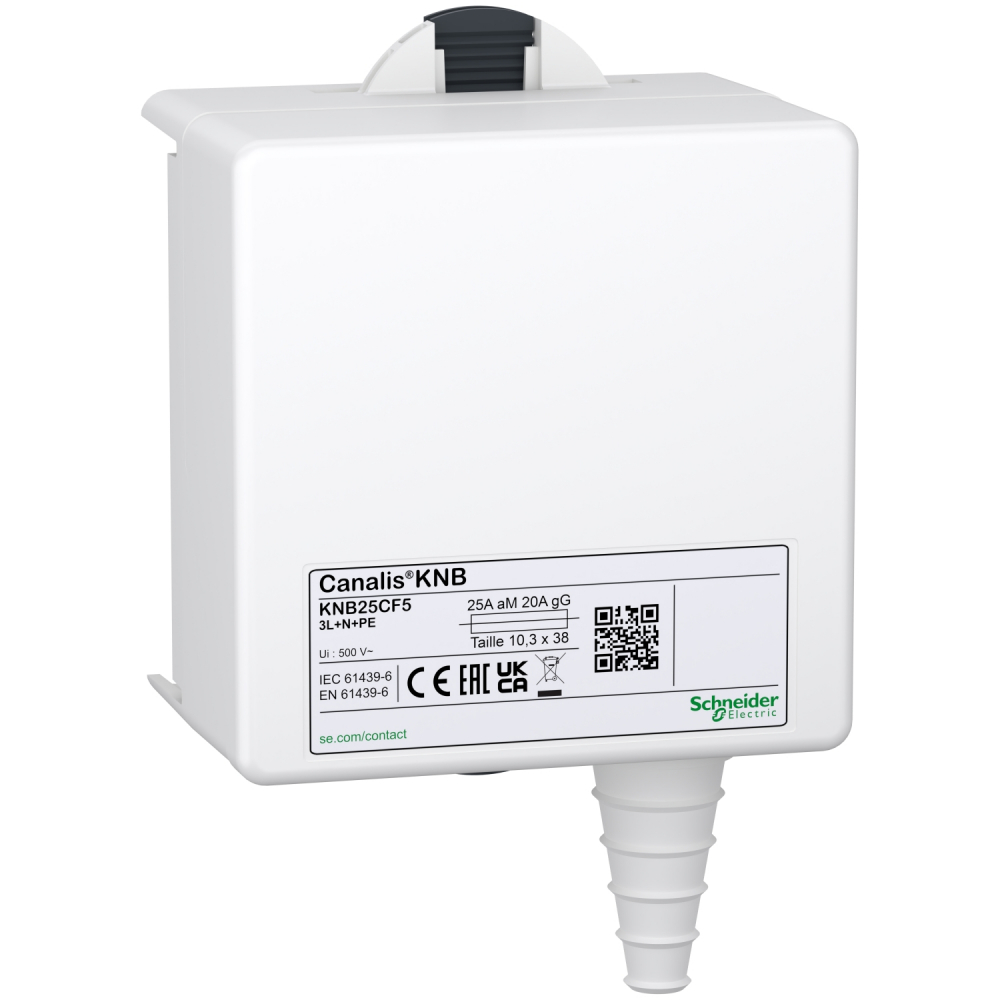 KASETA ODPŁYWOWA BEZPIECZNIK NF 10X38MM 3L+N+PE 25A - KNB25CF5 - SCHNEIDER ELECTRIC