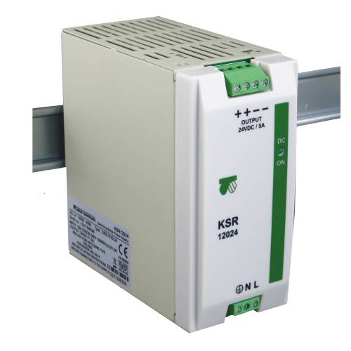 ZASILACZ STABILIZOWANY IMPULSOWY NA SZYNĘ TH35 Z ZABEZPIECZENIEM REGULACJI NAPIĘCIA IP20 KSR 12048 230/48V DC 120W 2,5A - 18936-9998 - BREVE