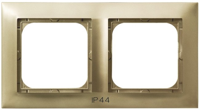 RAMKA PODWÓJNA DO ŁĄCZNIKÓW IP44 ZŁOTY METALIK IMPRESJA - RH-2Y/28 - OSPEL