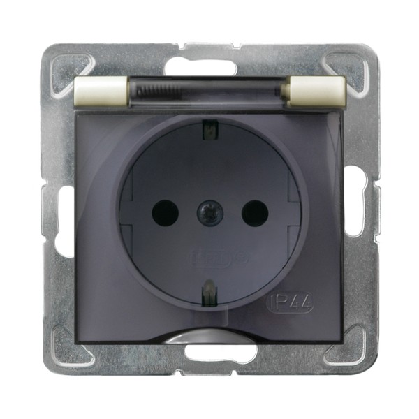 GNIAZDOPOJDYNCZE Z UZIEMIENIEM SCHUKO IP-44 ECRU IMPRESJA - GPH-1YS/m/27/d - OSPEL