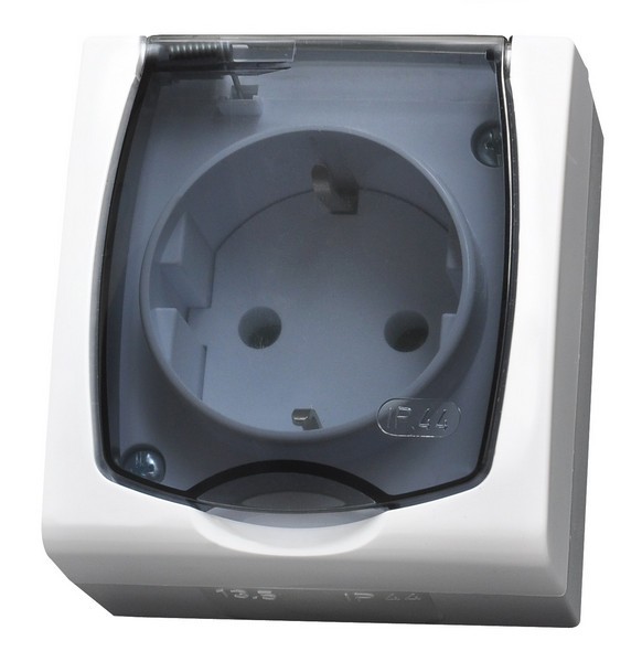 GNIAZDO POJEDYNCZE Z UZIEMIENIEM SCHUKO MADERA - GNH-1NS/00/d - OSPEL