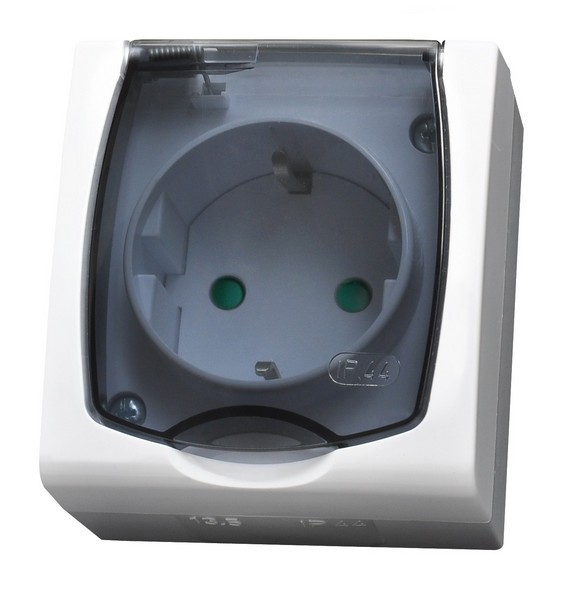 GNIAZDO POJEDYNCZE Z UZIEMIENIEM SCHUKO MADERA - GNH-1NSP/00/d - OSPEL
