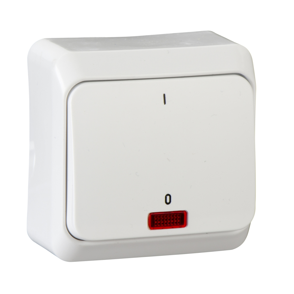 ŁĄCZNIK 2-BIEGUNOWY Z PODŚWIETLENIEM BIAŁY PRIMA - WDE001021 - SCHNEIDER ELECTRIC