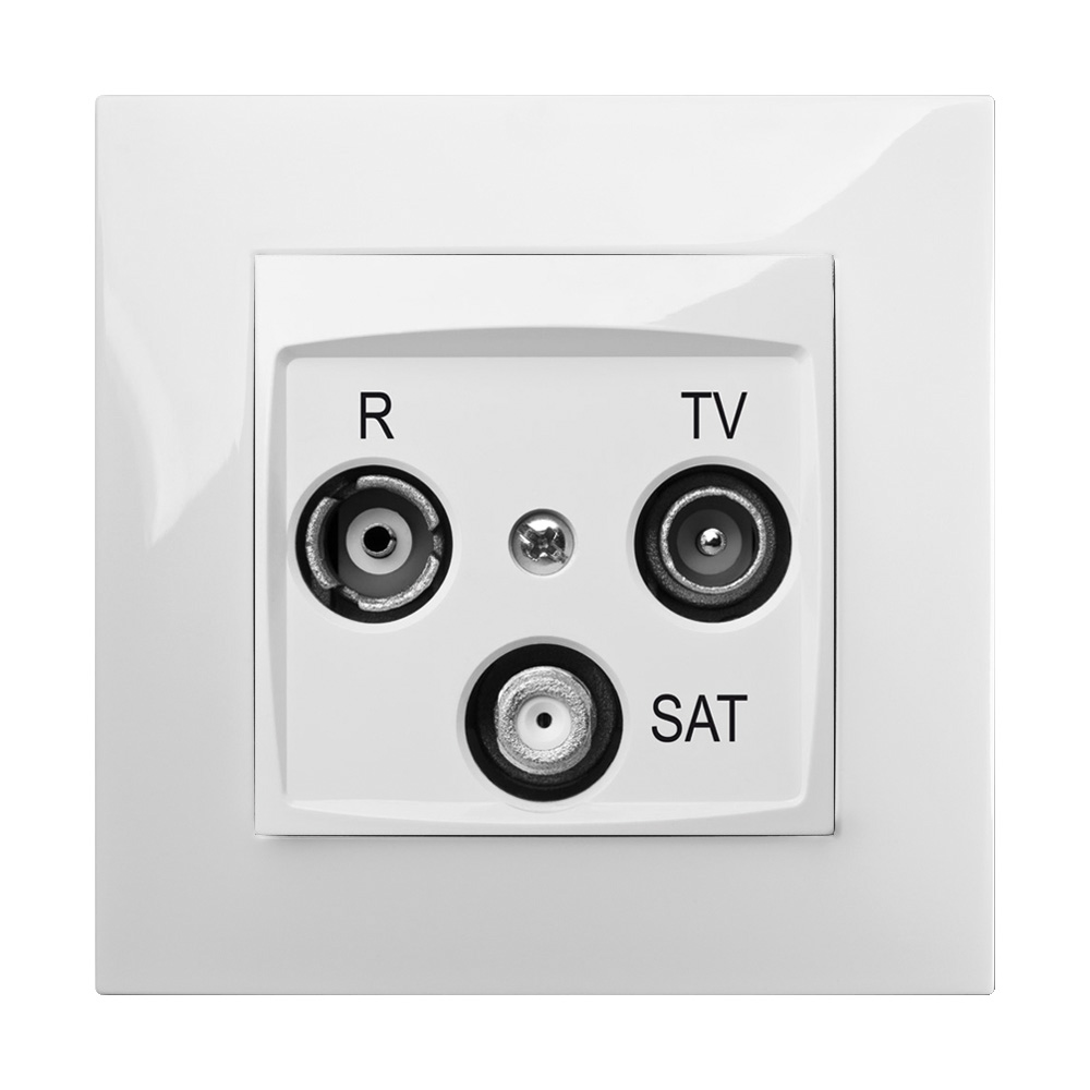 GNIAZDO R-TV-SAT 10DB BIAŁY CARLA - 1761-10 - ELEKTRO-PLAST NASIELSK