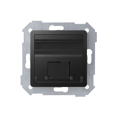 Pokrywa 1x gniazdo RJ45, skośna z żaluzją (moduł). !Wymagany adapter 75001-39; grafit - 82578-38 - KONTAKT SIMON