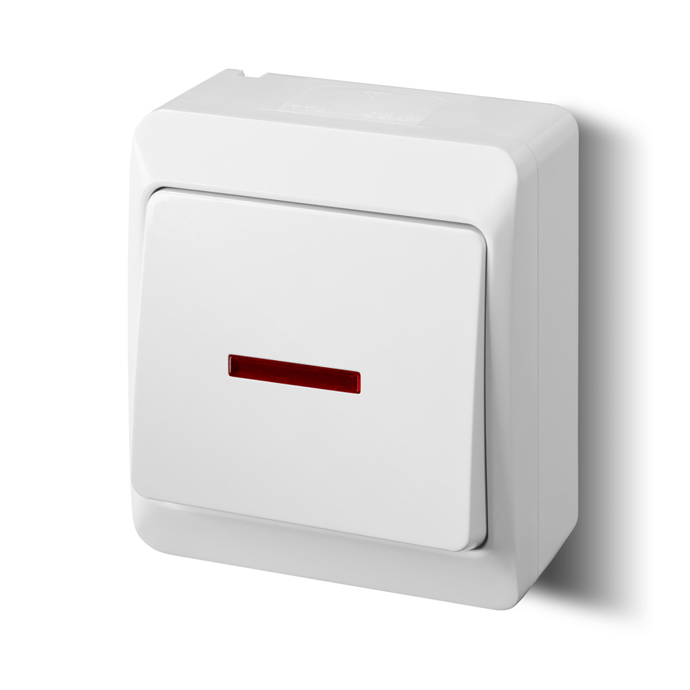ŁĄCZNIK SCHODOWY HERMETYCZNY NATYNKOWY IP44 Z PODŚWIETLENIEM HERMES - 0341-02 - ELEKTRO-PLAST NASIELSK