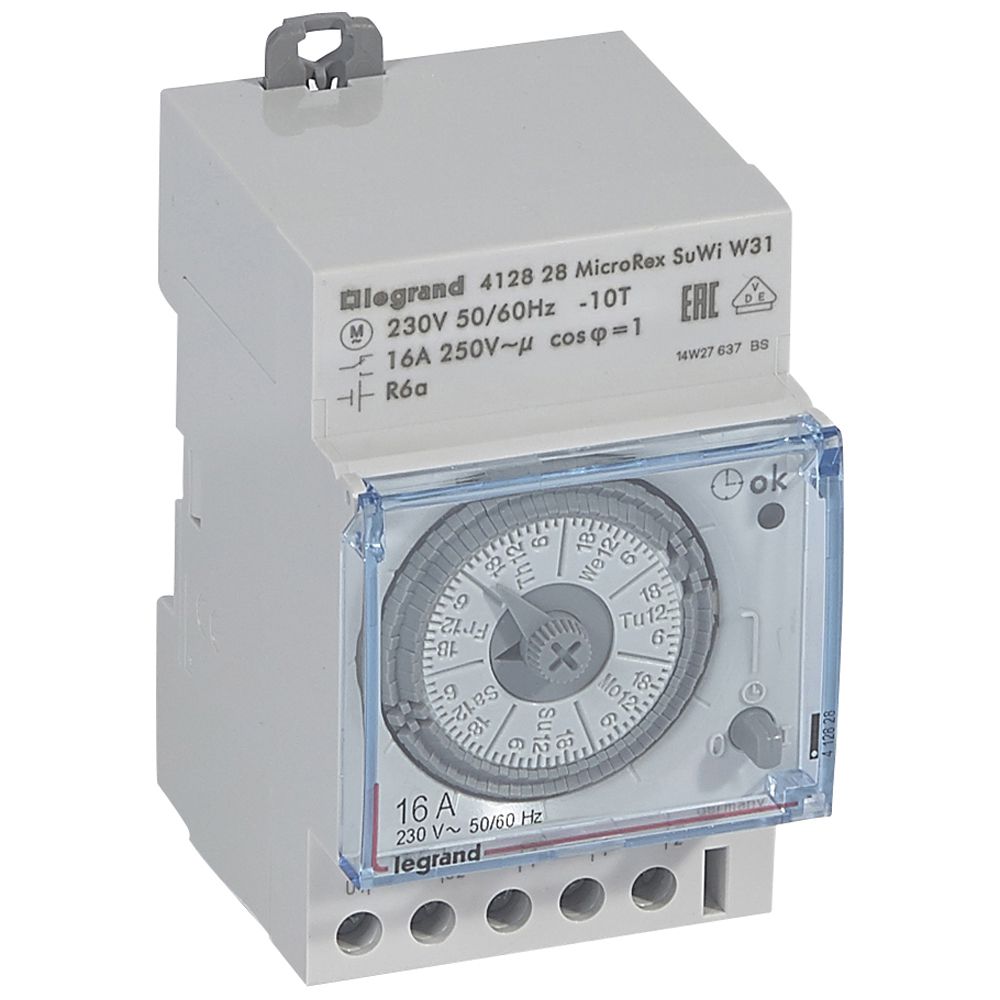 PROGRAMATOR ANALOGOWY TYGODNIOWY PLUG&PLAY W31 SU/WI, NAPĘD KWARCOWY - 412828 - LEGRAND