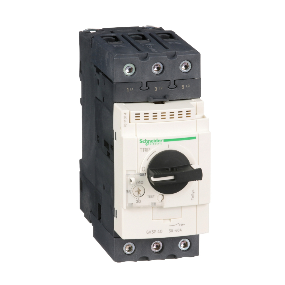 WYŁĄCZNIK SILNIKOWY MAGNETYCZNY NAPĘD OBROTOWY 40A ZACISKI SKRZYNKOWE TESYS GV3L - GV3P40 - SCHNEIDER ELECTRIC