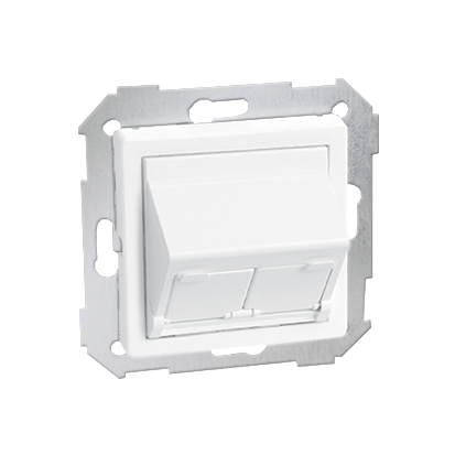 Pokrywa 2x gniazdo RJ45, skośna z żaluzjami (moduł). !Wymagane adaptery 2x75001-39; biały - 82579-30 - KONTAKT SIMON