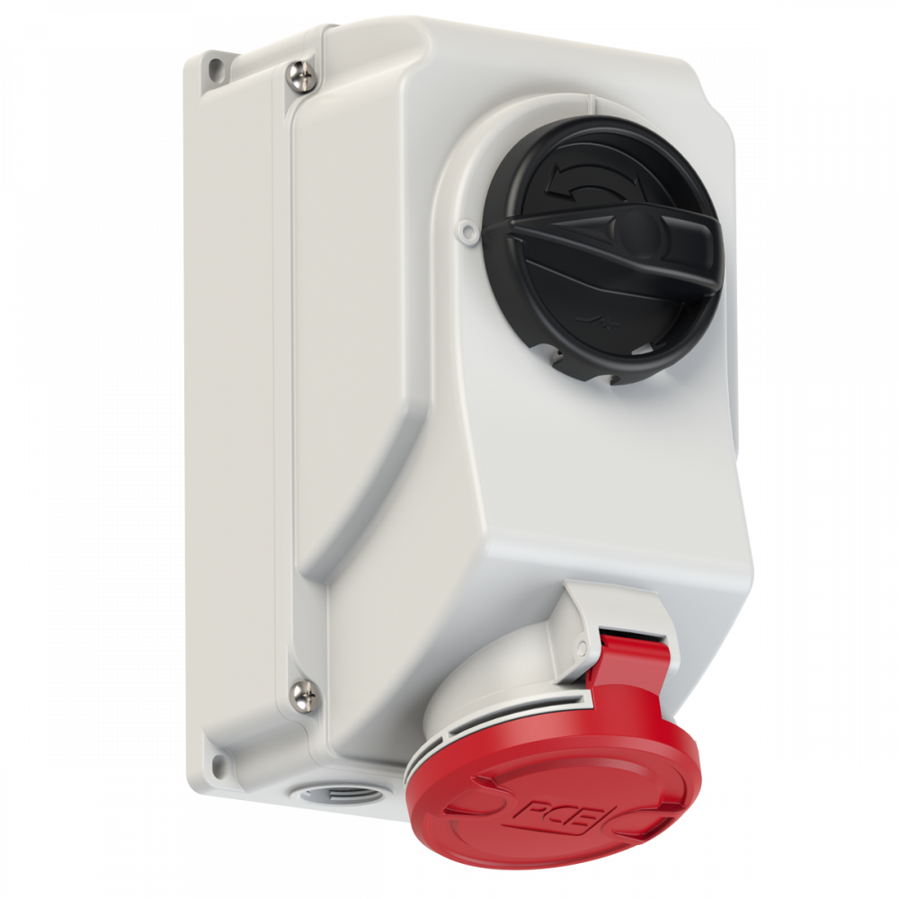 GNIAZDO Z WYŁĄCZNIKIEM 0-1 DUŻE BLOKADA MECHANICZNA 32A 400V 3P+Z+N IP44 - 7525-6 - PCE