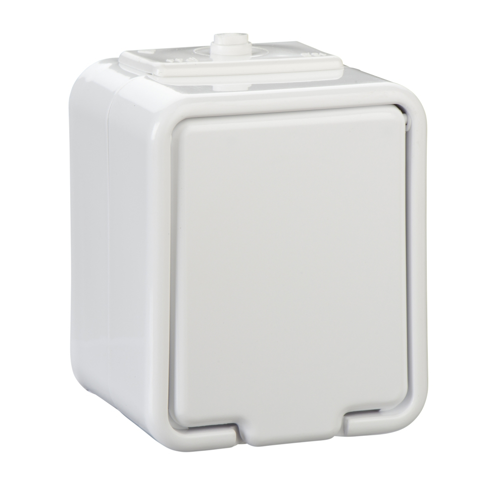 GNIAZDO POJEDYNCZE "SCHUKO" Z PRZESŁONĄ N/T IP44 BIAŁY CEDAR - GWN140PC01 - SCHNEIDER ELECTRIC