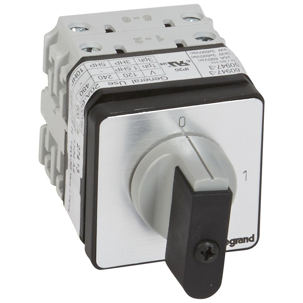 ŁĄCZNIK KRZYWKOWY 25A 4 BIEGUNY PROGRAM 0-1 PR21 - 027413 - LEGRAND
