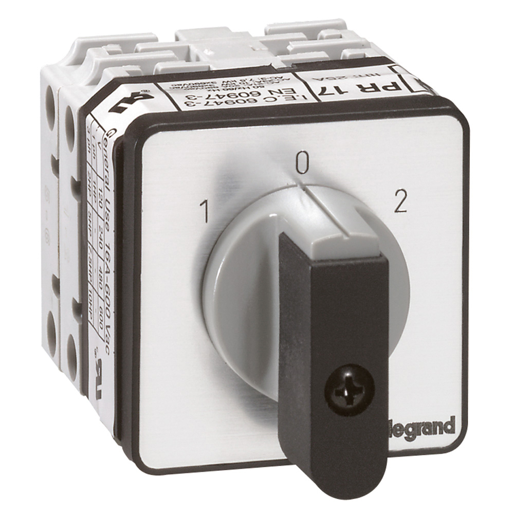 ŁĄCZNIK KRZYWKOWY 20A 2 BIEGUNY PROGRAM 0-1-2 PR17 - 027436 - LEGRAND