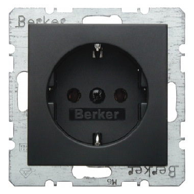 GNIAZDO SCHUKO Z UZIEMIENIEM SAMOZACISKI ANTRACYT B.KWADRAT/B.3/B.7 - 47431606 - HAGER