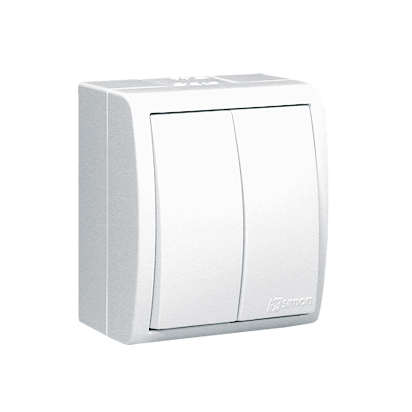 ŁĄCZNIK ŚWIECZNIKOWY BRYZGOSZCZELNY ZACISKI ŚRUBOWE 10AX 250V IP54 BIAŁY AQUARIUS - AQW5/11 - KONTAKT SIMON