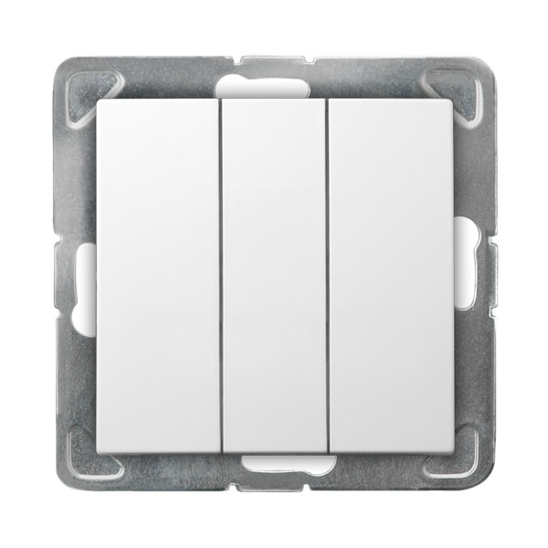 ŁĄCZNIK POTRÓJNY ZACISKI AUTOMATYCZNE 10AX 250V IP20 BIAŁY IMPRESJA - ŁP-13Y/m/00 - OSPEL