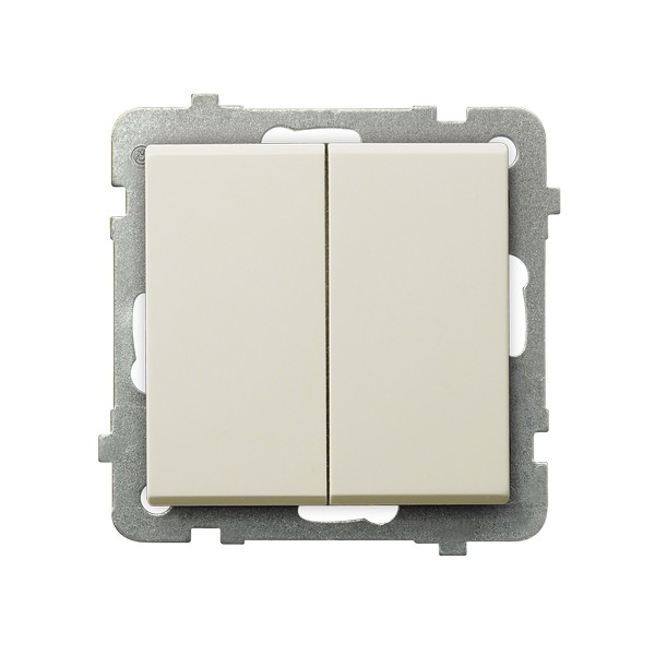 ŁĄCZNIK ŚWIECZNIKOWY ZACISKI AUTOMATYCZNE 16AX 250V IP20 ECRU SONATA - ŁP-2R/m/27 - OSPEL
