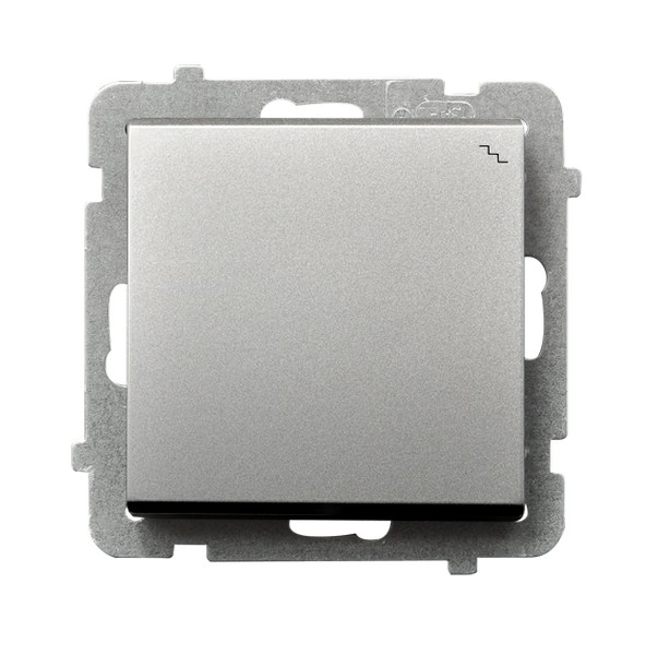 ŁĄCZNIK SCHODOWY POJEDYNCZY ZACIŚKI AUTOMATYCZNE 16AX 250V IP20 SREBRNY MAT SONATA - ŁP-3R/m/38 - OSPEL