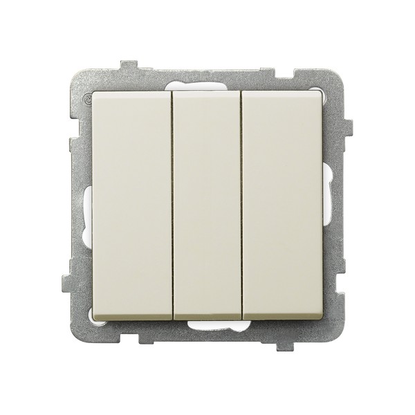 ŁĄCZNIK POTRÓJNY ZACISKI AUTOMATYCZNE 10AX 250V IP20 ECRU SONATA - ŁP-13R/m/27 - OSPEL
