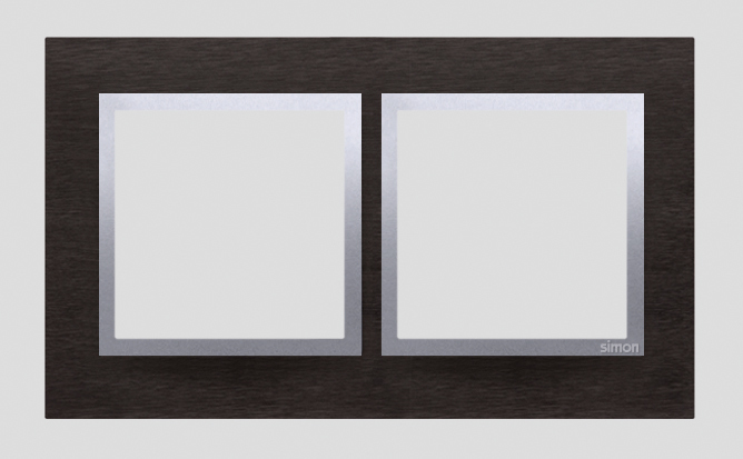 Ramka 2-krotna Nature-Metal, INOX YIN, IP20/IP44* (*IP44-należy zastosować zestaw uszczelek DUN2) - DRN2/78 - KONTAKT SIMON
