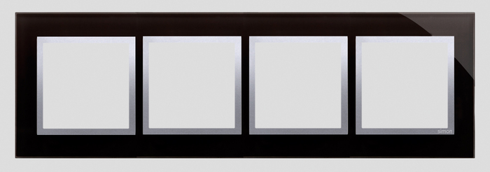 Ramka 4-krotna Nature-Szkło, KSIĘŻYCOWA LAWA, IP20/IP44* (*IP44-należy zastosować zestaw uszczelek DUN4) - DRN4/74 - KONTAKT SIMON