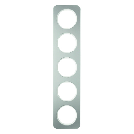 RAMKA PIĘCIOKROTNA STAL SZLACHETNA/BIAŁY R.1 - 10152114 - HAGER