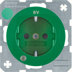 GNIAZDO SCHUKO Z DIODĄ KONTROLNĄ LED ZIELONY POŁYSK R.1/R.3 - 41102003 - HAGER