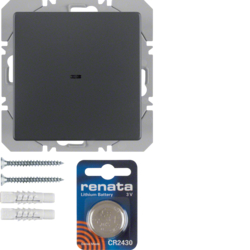 PRZYCISK RADIOWY POJEDYNCZY PŁASKI QUICKLINK ANTRACYT Q.1/Q.3 KNX RF - 85655226 - HAGER