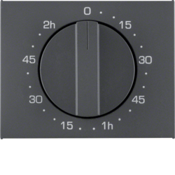 ELEMENT CENTRALNY Z POKRĘTŁEM REGULACYJNYM DO MECHANICZNEGO ZEGARA ANTRACYT MAT LAKIEROWANY K.1 - 16357106 - HAGER