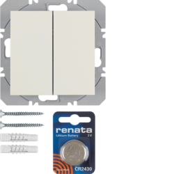 PRZYCISK PODWÓJNY PŁASKI QUICKLINK KREM POŁYSK S.1 KNX RF - 85656282 - HAGER