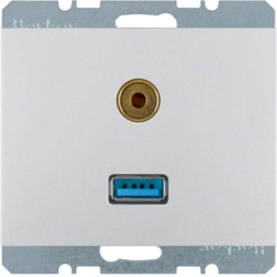 GNIAZDO USB/3.5 MM AUDIO ALU K.5 - 3315397003 - HAGER