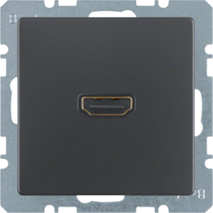 GNIAZDO HDMI Z PRZYŁĄCZEM 90° ANTRACYT AKSAMIT Q.1/Q.3 - 3315436086 - HAGER