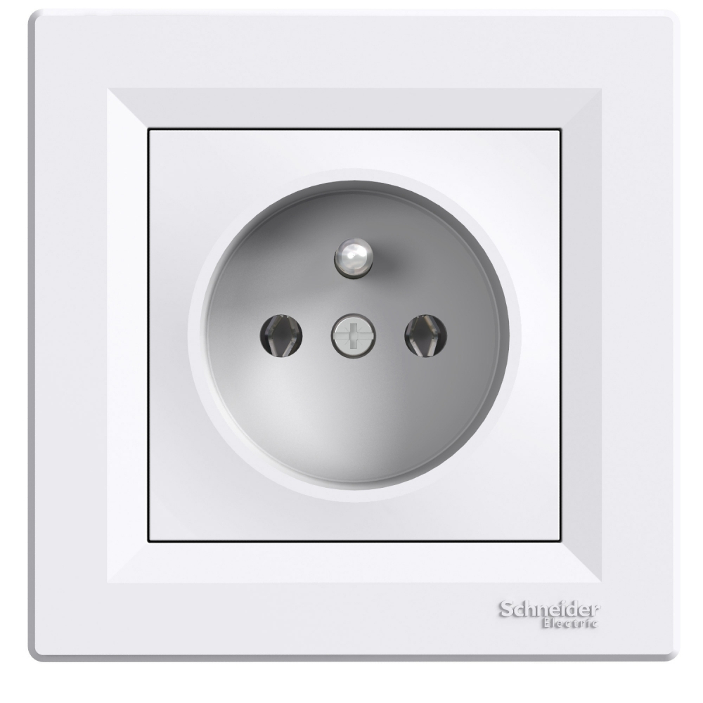 GNIAZDO POJEDYNCZE Z UZIEMIENIEM KOMPLETNE 2P+Z IP20 ZACISKI ŚRUBOWE 16A 250V BIAŁY ASFORA - EPH2800121 - SCHNEIDER ELECTRIC