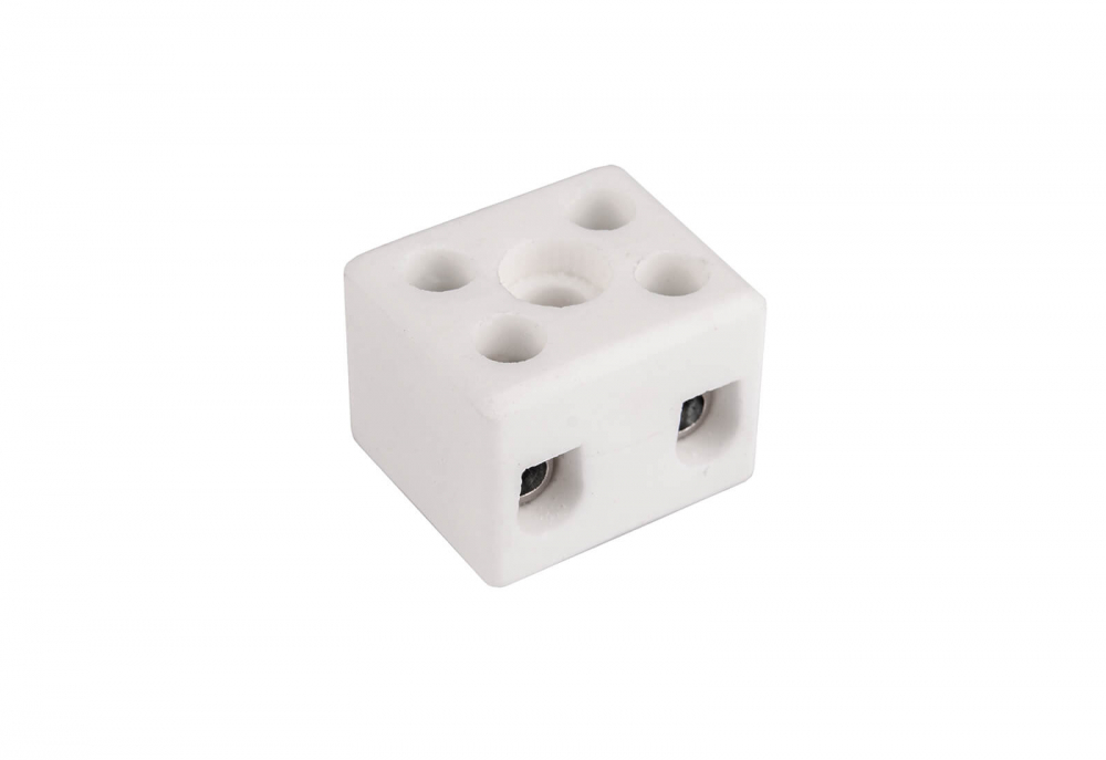 ZŁĄCZKA GWINTOWA PORCELANOWA Z OTWORAMI MONTAŻOWYMI 4MM2 2 TORY BIAŁY CPO-5A-2P - 80712516 - SIMET