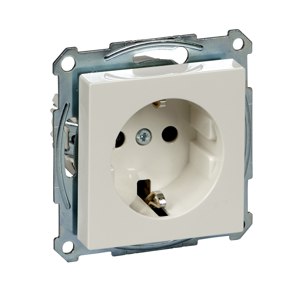 GNIAZDO SCHUKO Z UZIEMIENIEM BOCZNE BIAŁE POŁYSK TPB SYSTEM M - MTN2300-0319 - SCHNEIDER ELECTRIC