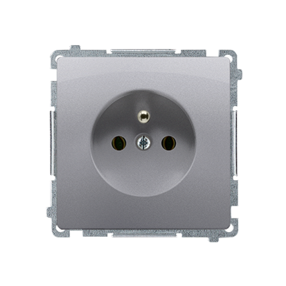 Gniazdo wtyczkowe pojedyncze z uziemieniem (moduł) 16A, 250V~ z przesłonami torów prądowych, szybkozłącza; stal inox - BMGZ1CZ.01/21 - KONTAKT SIMON